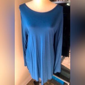 NWT Old Navy Boatneck Split Hem Tunic Teal - Large